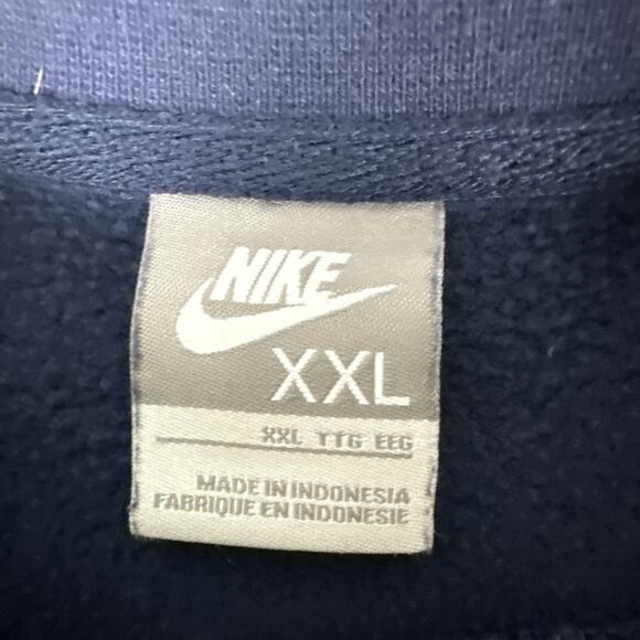 Vtg Nike Sweatshirt Men 2XL Navy Blue Mini Swoosh Essential Crewneck Embroidered - Picture 4 of 8